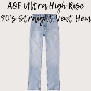 A&F Ultra High Rise 90’s Straight Jean With Vent Hem